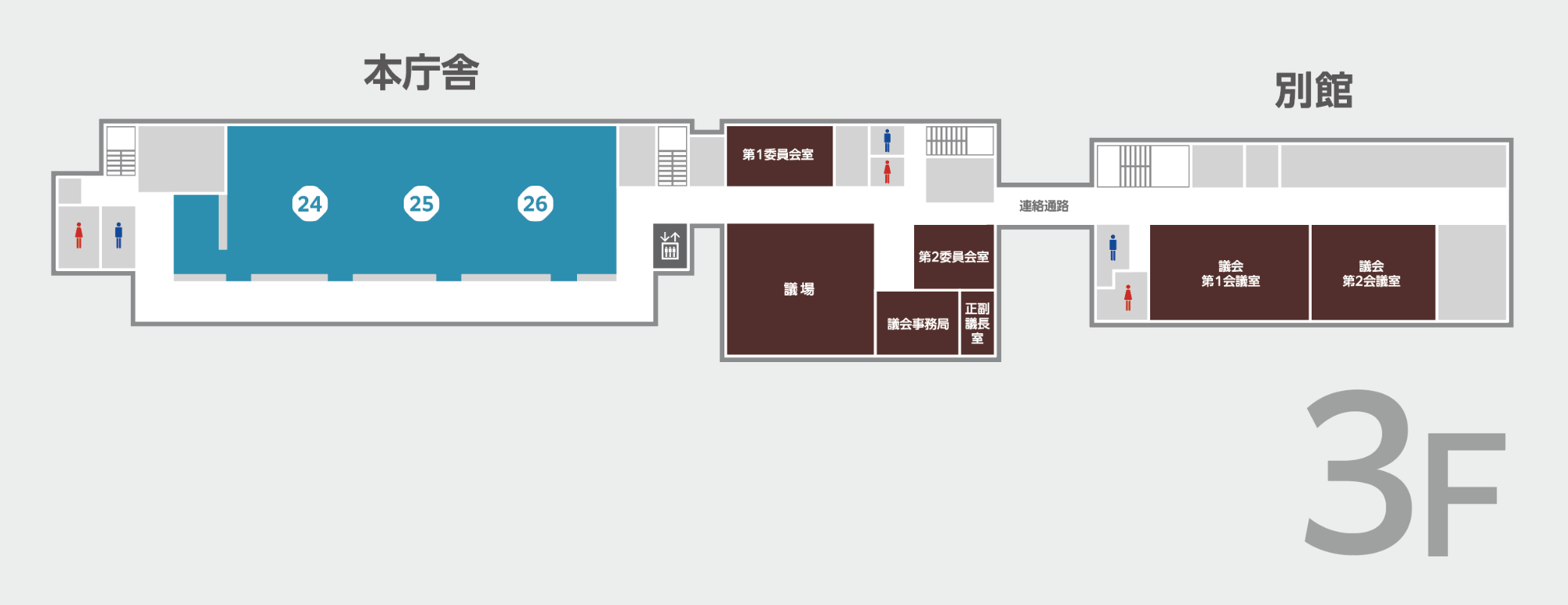 町役場3階フロアマップ