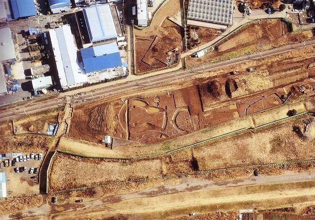 宮山中里遺跡、空撮写真