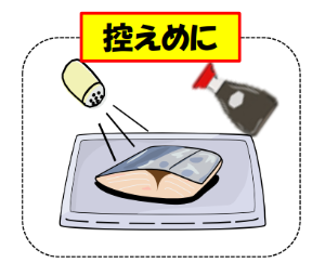 控えめに