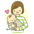 赤ちゃんを抱いた女性のイラスト