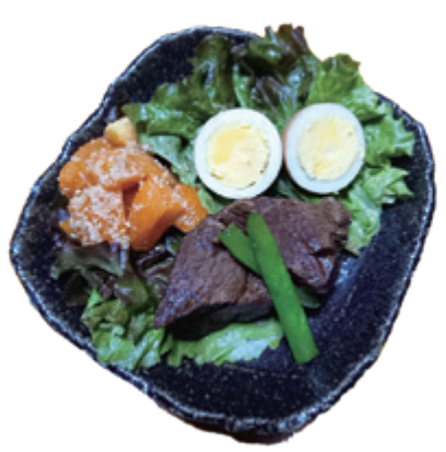 豚肉のソース煮とゴマごまトマト