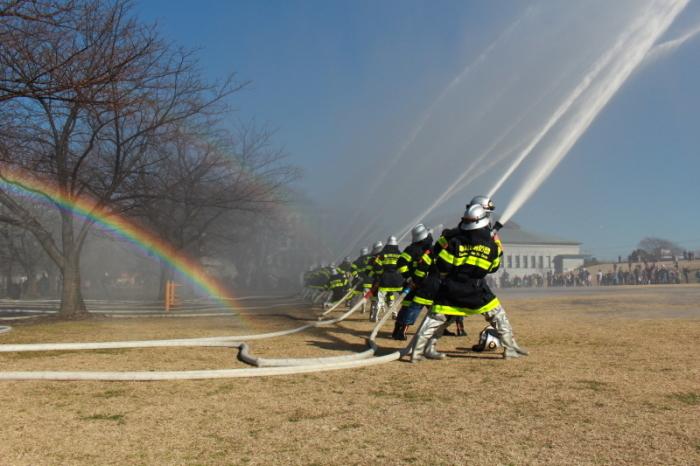 以前の一斉放水