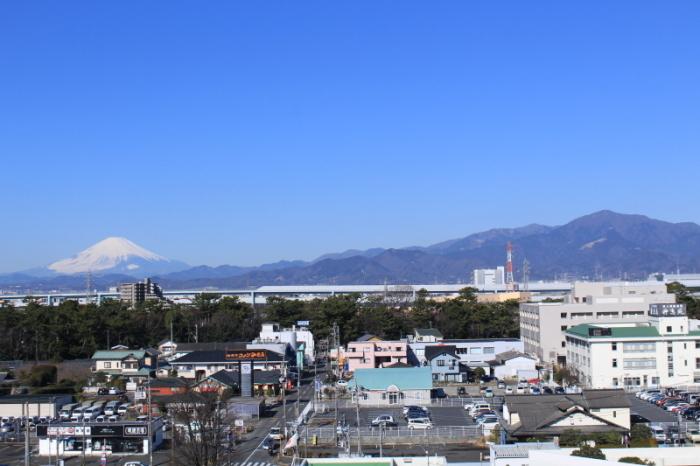 町役場から見える富士山の写真