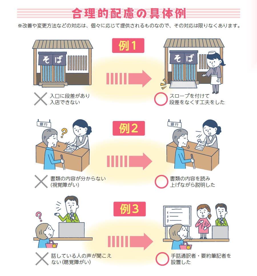 合理的配慮の具体例